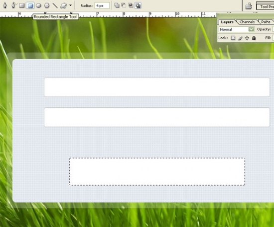 Glossy Grass Login Panel